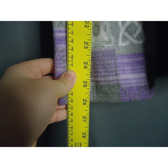 Allison Daley Fleece Full Zip Sweatshirt Purple Gray Print Womens Size Large - Picture 7 of 9